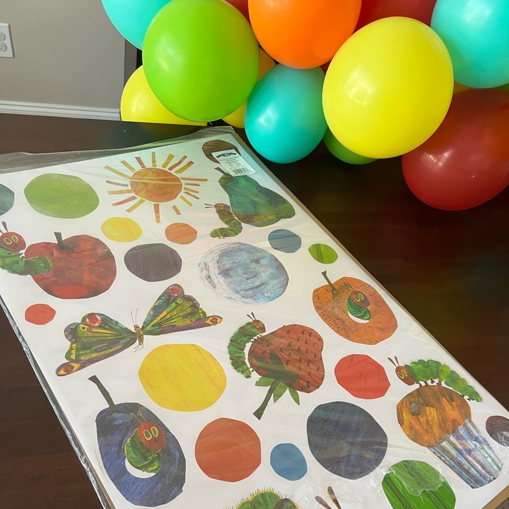 Very Hungry Caterpillar Floor/Glass Stickers and ballon